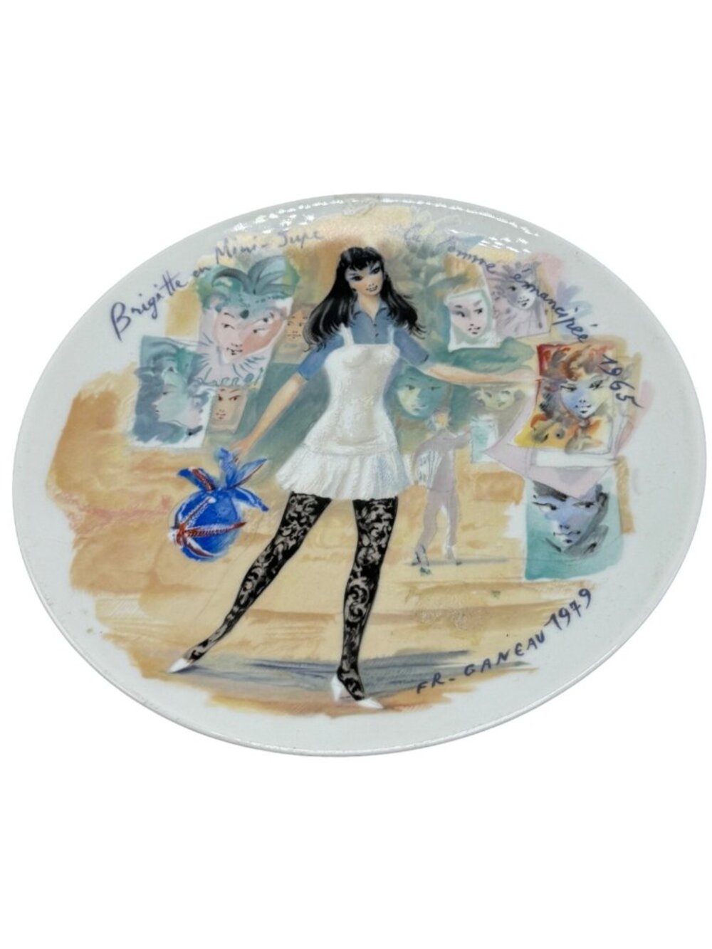 collector plate French FR Ganeau 16& Fils77 Darceau Limoges women READ